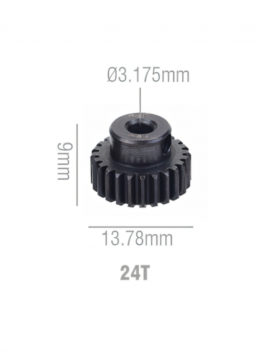 Шестерня стальная Pinion gear 24T 48P для вала 3.17mm