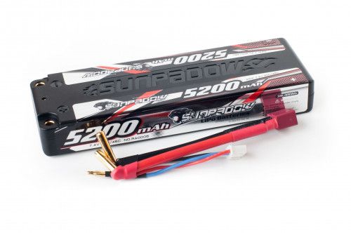 Аккумулятор Sunpadow Li-Po 2S1P 5200mAh 45C/90C T-Plug (Deans) SLIM Hardcase