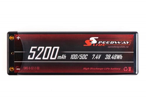 Аккумулятор Speedway Slide 139x47x25.5mm Li-Po 5200mAh 2S 7.4V 50C Hardcase XT60 фото 3