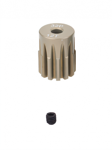 Шестерня алюминиевая Pinion gear 12T 32P для вала 3.17mm фото 2