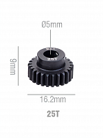 Шестерня стальная Pinion gear 25T M0.6 для вала 5mm
