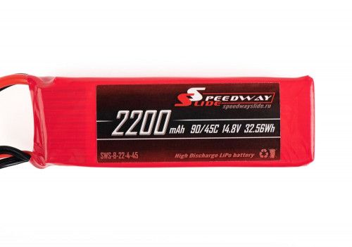 Аккумулятор Speedway Slide 106x35x32mm Li-Po 2200mAh 4S 14.8V 45C softcase XT60 фото 2