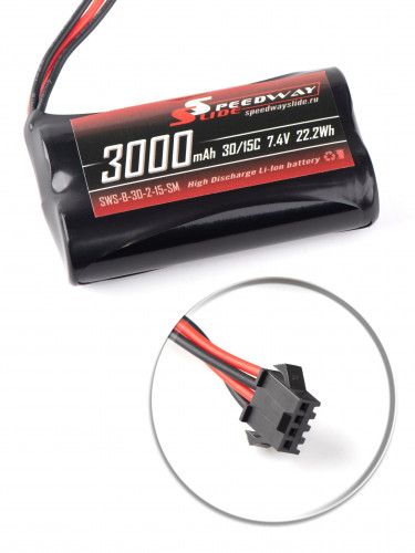 Аккумулятор Speedway Slide 70x37x19mm Li-Ion 3000mAh 2S 7.4V 30C softcase SM-4P