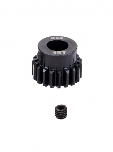 Шестерня стальная Pinion gear 19T M0.6 для вала 5mm фото 2
