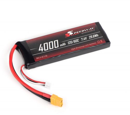 Аккумулятор Speedway Slide 132x43x15mm Li-Po 4000mAh 2S 7.4V 60C SOFT case XT60