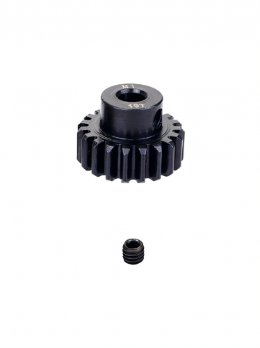 Шестерня стальная Pinion gear 19T M1 для вала 5mm фото 2