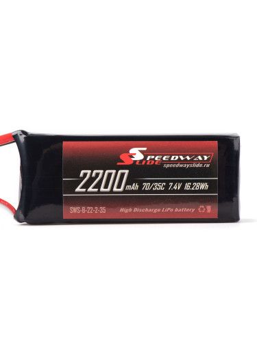 Аккумулятор Speedway Slide 74x34x17.8mm Li-Po 2200mAh 2S 7.4V 35C softcase XT60