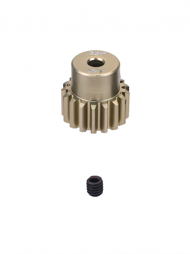 Шестерня алюминиевая Pinion gear 17T 32P для вала 3.17mm фото 2