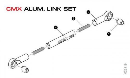 CMX Alum. link set (242mm) (silver) фото 3