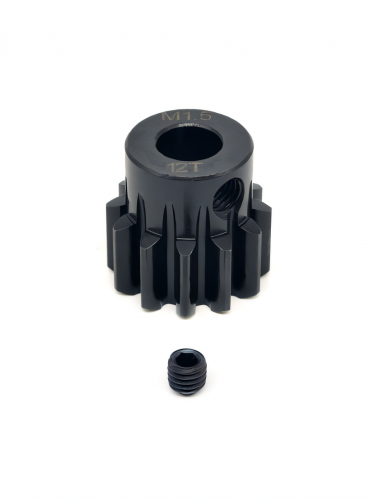 Шестерня стальная Pinion gear 12T M1.5 для вала 8mm фото 2