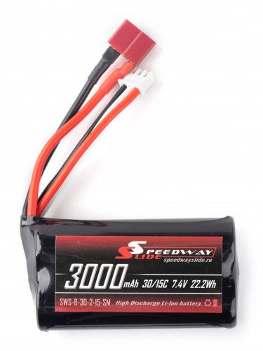 Аккумулятор Speedway Slide 70x37x19mm Li-Ion 3000mAh 2S 7.4V 30C softcase T-Plug фото 4