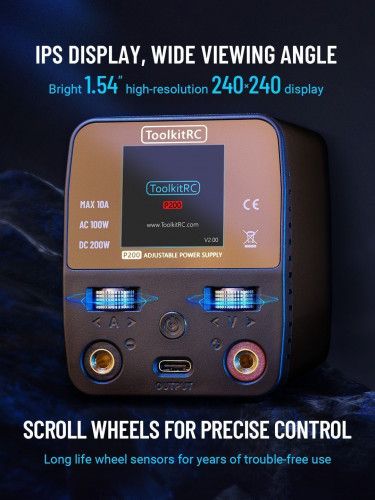 ToolkitRC P200 V2 30V 10A 200W / 65W USB настольный блок питания фото 12