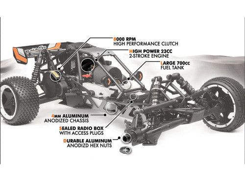 Багги 1/5 - BAJA 5B D-Box 2 RTR (BLACK) (NEW) фото 4
