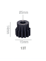 Шестерня стальная Pinion gear 13T M1 для вала 5mm