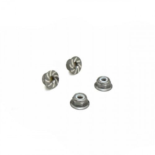 1/10 RC Car 4mm Alloy Anti-Loose Wheel Rim Lock Nut 4pcs - Grey