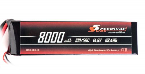 Аккумулятор Speedway Slide 164x44x43mm Li-Po 8000mAh 4S 14.8V 50C SOFT case XT60 фото 2