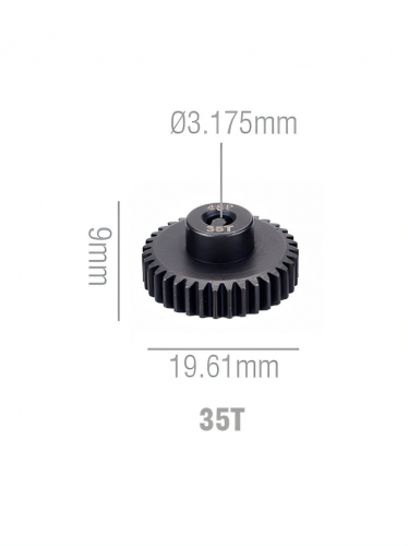 Шестерня стальная Pinion gear 35T 48P для вала 3.17mm