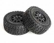 PR-Racing 1/10 SCT-P006M SC like real tire Dirt (Soft) + orange Inserts + black Wheel (2)
