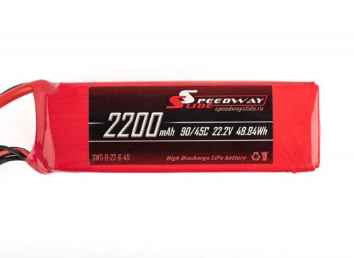 Аккумулятор Speedway Slide 106x35x48mm Li-Po 2200mAh 6S 22.2V 45C softcase XT60 фото 2