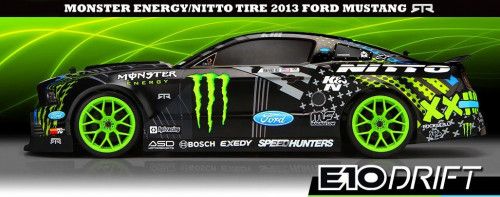 Дрифт 1/10 - RTR E10 FORD MUSTANG VAUGHN GITTIN JR./MONSTER ENERGY (Влагозащита, полный компл) фото 2