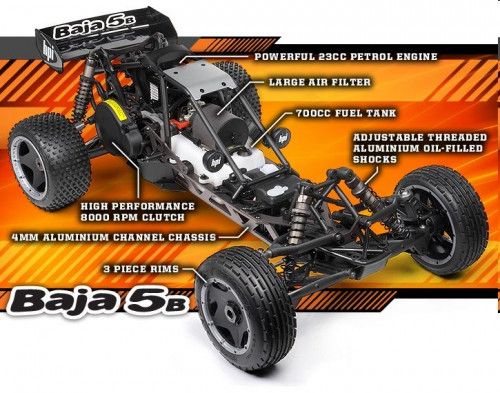 Багги 1/5 - BAJA 5B 2.0 RTR (BLACK) (NEW) фото 7