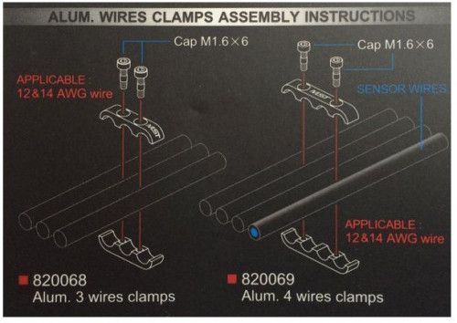 Alum. 4 wires clamps (red) фото 2