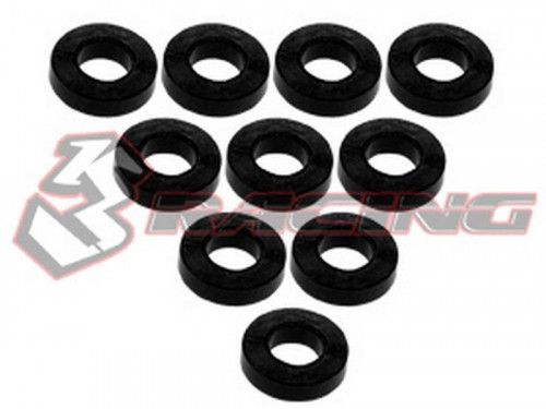 3RACING Aluminium M3 Flat Washer 2.5mm (10 Pcs) - Black