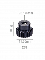Шестерня стальная Pinion gear 20T 48P для вала 3.17mm