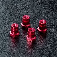 Alum. ball connector nut 4.8 (red) (4)