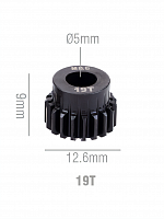 Шестерня стальная Pinion gear 19T M0.6 для вала 5mm
