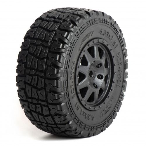 PR-Racing 1/10 SCT-P006M SC like real tire Dirt (Soft) + orange Inserts + black Wheel (2) фото 3