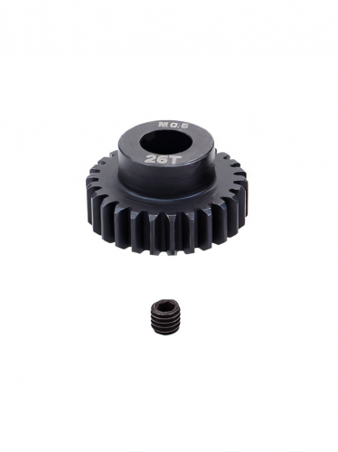 Шестерня стальная Pinion gear 26T M0.6 для вала 5mm фото 2