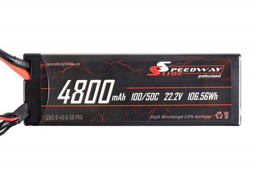 Аккумулятор Speedway Slide PRO 138x46x48mm Li-Po 4800mAh 6S 22.2V 50C Hardcase XT90 фото 2