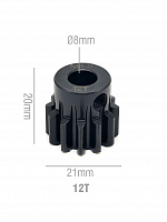 Шестерня стальная Pinion gear 12T M1.5 для вала 8mm