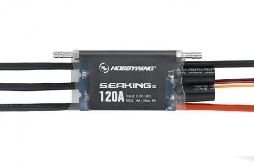 Бесколлекторный бессенсорный влагозащищенный регулятор Seaking PRO 120A фото 4