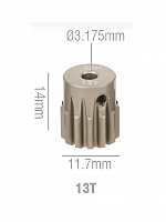 Шестерня алюминиевая Pinion gear 13T 32P для вала 3.17mm