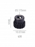 Шестерня стальная Pinion gear 17T 48P для вала 3.17mm