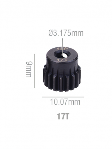 Шестерня стальная Pinion gear 17T 48P для вала 3.17mm