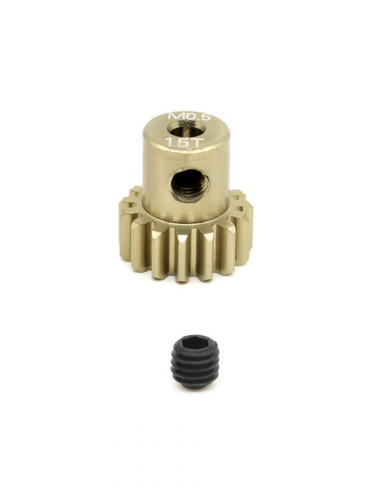 Шестерня алюминиевая Pinion gear 15T M0.5 для вала 2mm фото 2