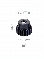 Шестерня стальная Pinion gear 19T 48P для вала 3.17mm