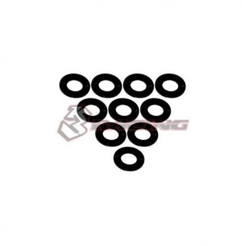 3RACING Aluminium M3 Flat Washer 0.5mm (10 Pcs) - Black