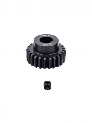 Шестерня стальная Pinion gear 24T M0.6 для вала 5mm фото 2