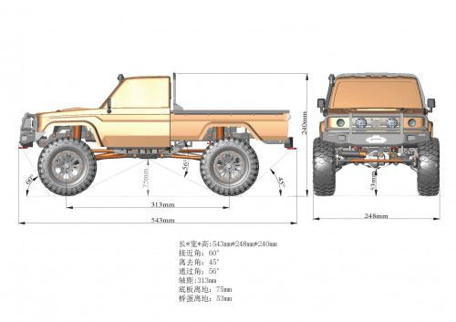 Трофи модель Yikong 4101 PRO 1/10 crawler pickup (Gray) RTR фото 7