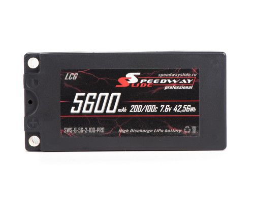 Аккумулятор Speedway Slide Li-Po PRO 5600mAh 2S HV 7.6V 100C 96x47x24.3mm Short pack фото 3