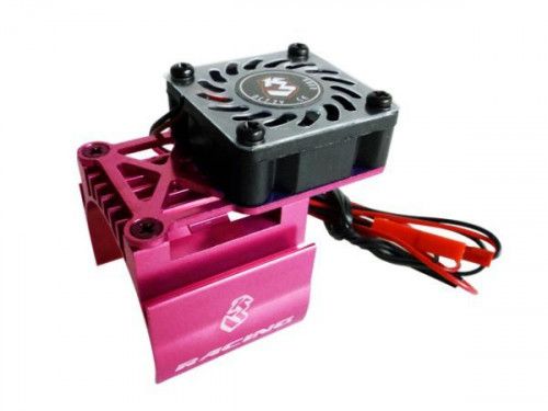 Extended Motor Heat Sink W/High Speed Fan For 540 Motor (High Finger) - Pink