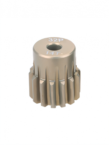 Шестерня алюминиевая Pinion gear 14T 32P для вала 3.17mm фото 5