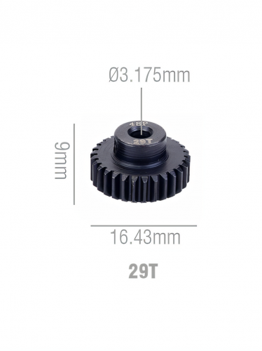 Шестерня стальная Pinion gear 29T 48P для вала 3.17mm