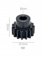 Шестерня стальная Pinion gear 15T M1.5 для вала 8mm