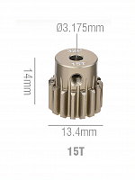 Шестерня алюминиевая Pinion gear 15T 32P для вала 3.17mm