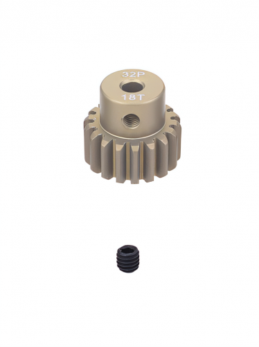 Шестерня алюминиевая Pinion gear 18T 32P для вала 3.17mm фото 2